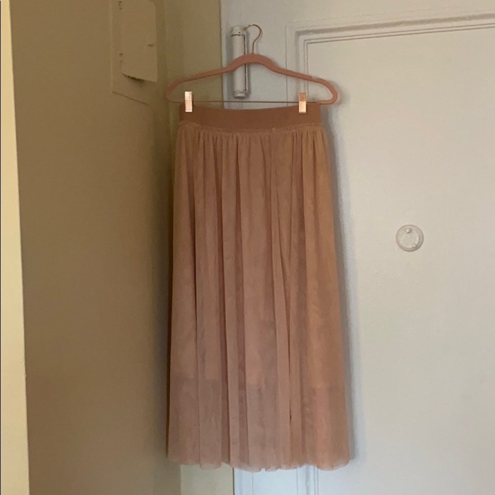 Pink tulle long skirt